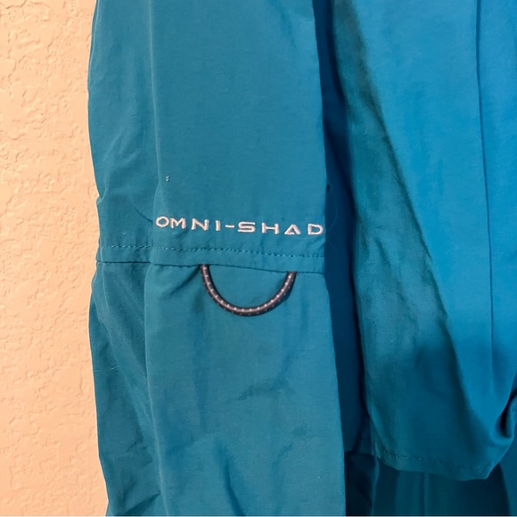 Columbia Teal Blue Button Down Fishing Shirt - Picture 6 of 8